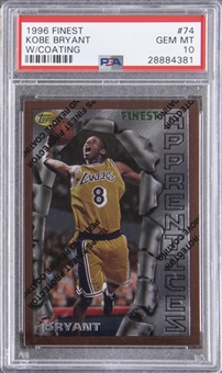 1996/97 Finest #74 Kobe Bryant (With Coating) Rookie Card - PSA GEM MT 10 